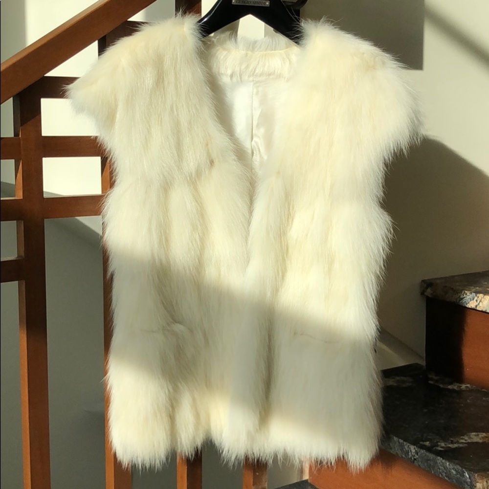 Off white rabbit fur vest